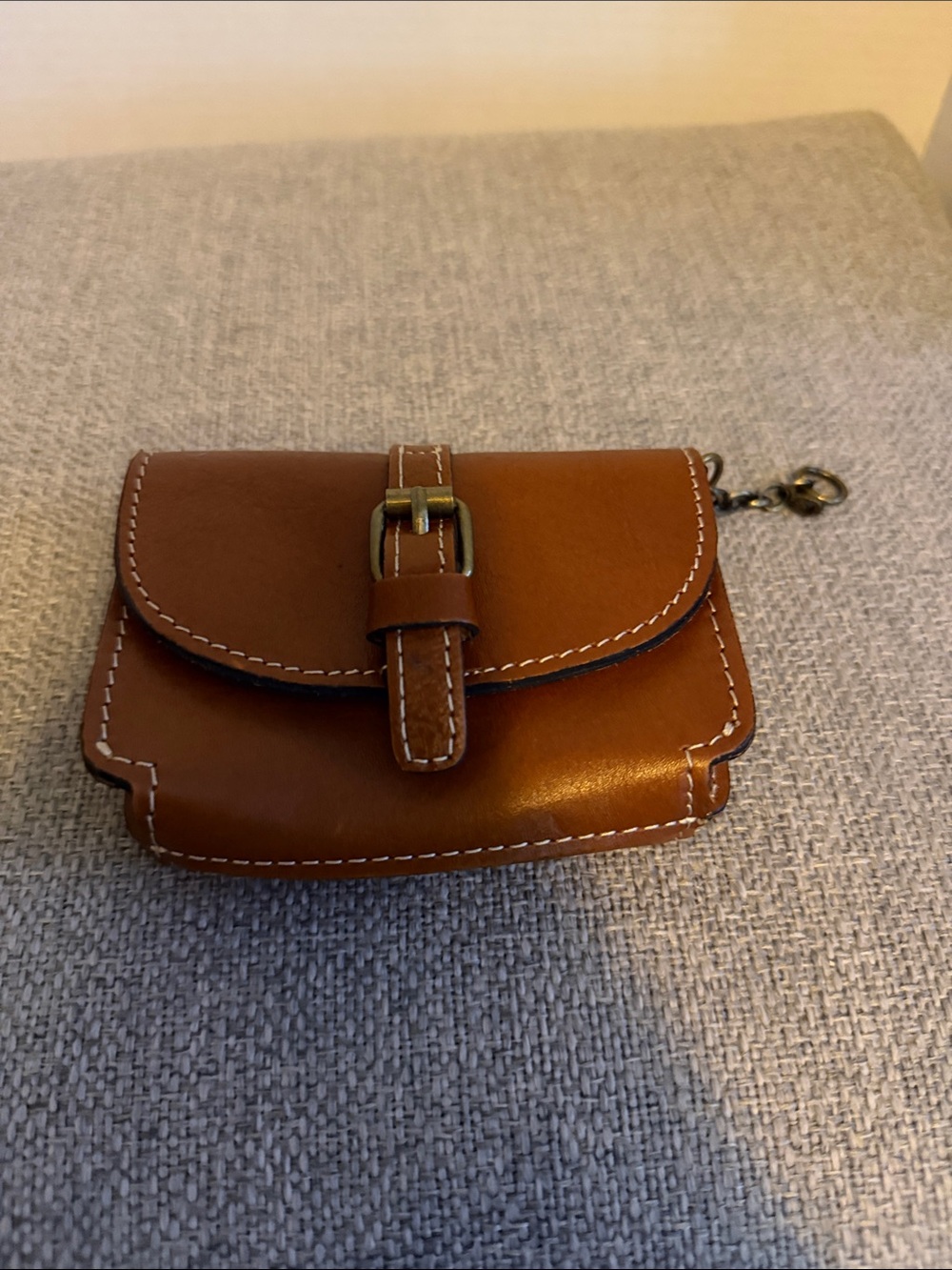 Patricia Nash Chestnut Brown Mini Leather Crossbody with Buckle